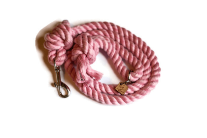Knotted Rope Dog Leash (Color: Light Pink, size: 4 ft)