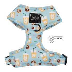 Adjustable Harness (Color: Sweets & Pawfee, size: Xlarge)