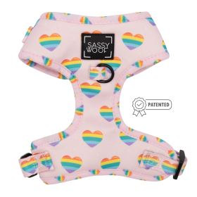 Adjustable Harness (Color: Paws of Love, size: XXsmall)