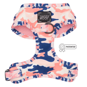 Adjustable Harness (Color: Pink Camopaws, size: XXsmall)
