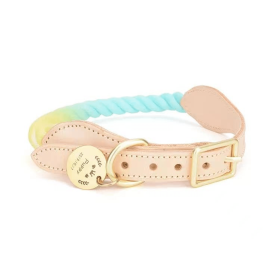 Luxe Royal Leather Rope Collar (size: LColor)