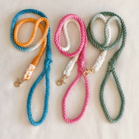 Hand Dyed Cotton Rope Leash (size: Color)