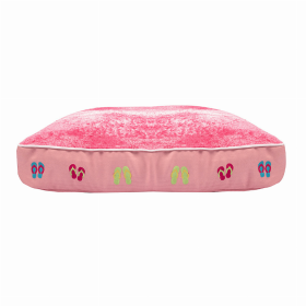 Halo Flip Flops Rectangular Dog Bed (Color: Pink, size: L)
