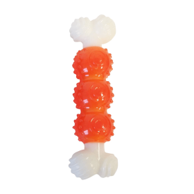 Nylon TPR Bone with Room For Treat 8 Inches (Color: Orange)