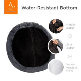Donut Dog Bed (Color: Dark Grey, size: X-Large)