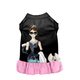 Little Miss Sniffany Dress (Color: BLACK AND PINK, size: X Large)