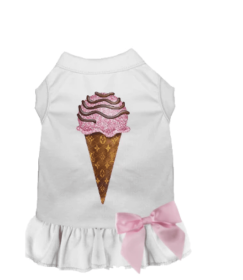 My Favorite Chewy Vuitton Ice Cream Dress (Color: White, size: large)