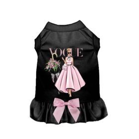 Spring Vogue Dog Dress (Color: Black, size: small)