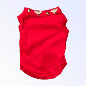 Studded Bee Tee (Color: Red, size: large)