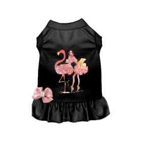 Fancy Flamingo Dress (Color: Black, size: medium)