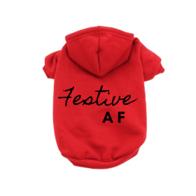 Festive AF Hoodie (Color: Red, size: 3X Large)