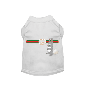 Gucchewi Bunny- Dog Shirt (Color: White, size: medium)