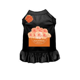 Hairmes Flowers Dog Dress (Color: Black, size: large)