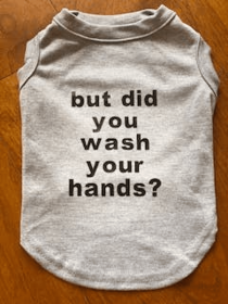 But did you wash your hands tee (Color: White, size: small)