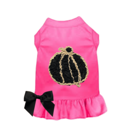 Chiffon Rose Halloween Pumpkin Dress (Color: Pink, size: medium)