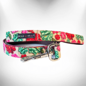 Dog Leash Dedign (Color: Mayan Flowers, size: REGULAR 1" width- 5' long)