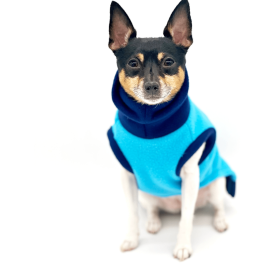DCNY Two Tone Blue Longneck Sweater (size: SM)