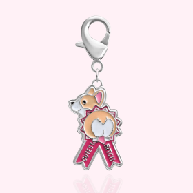 "Cutest Bitch" Dog Collar Charm (Color: silver)