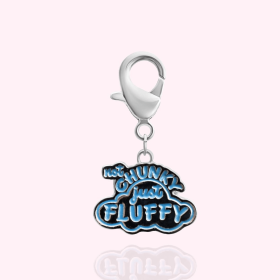 "Not Chunky Just Fluffy" Dog Collar Charm (Color: silver)