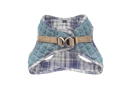 Step-In Denim Harness (Color: Denim & Blue Plaid, size: XL)